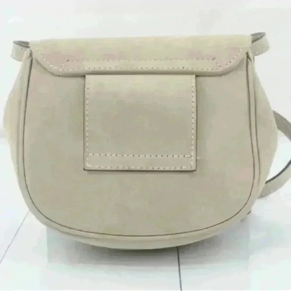 Authentic Salvatore Ferragamo Gancini Beige Suede Crossbody Bag w/COA - Picture 4 of 16